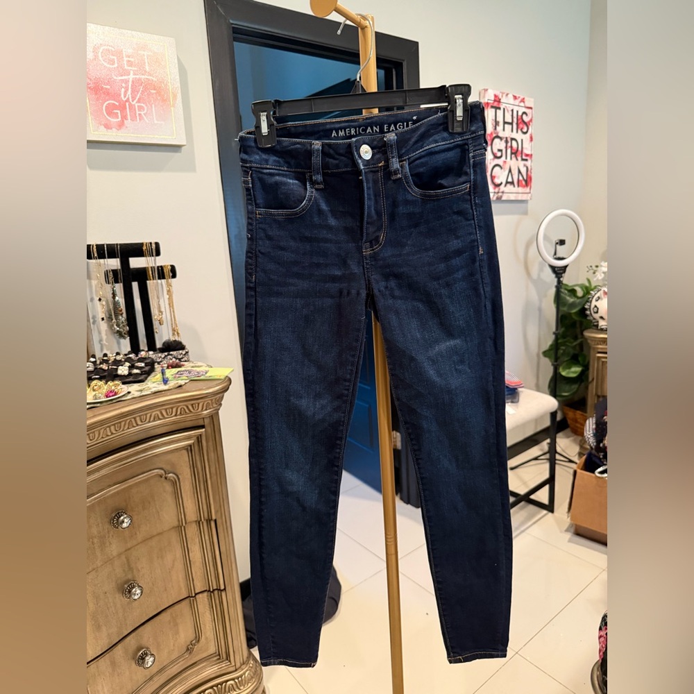 American Eagle Outfitters Women's Dark Blue Jeans